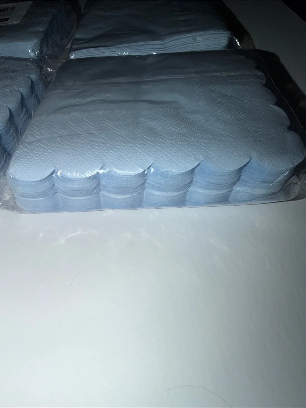 Light Blue Scalloped Cocktail Napkins - Pack of 4 - 200 napkins wedding parties